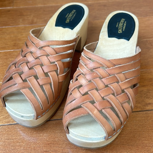 Swedish Hasbeens Monika Braided Platform Clog Size Euro 40 - Picture 6 of 11